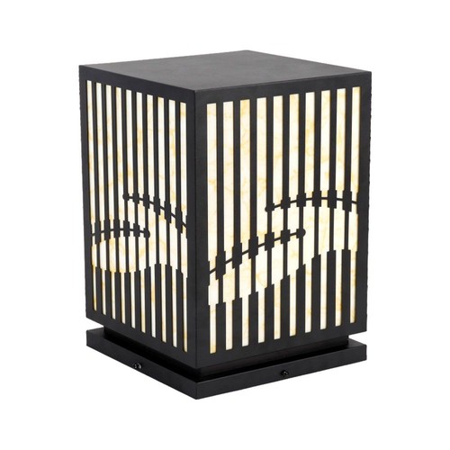 Lampe de jardin E27 CUBE - IP65, noir, carré, design moderne, sans source lumineuse