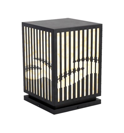 E27 havelampe CUBE - IP65, sort, firkantet, moderne design, uden lyskilde