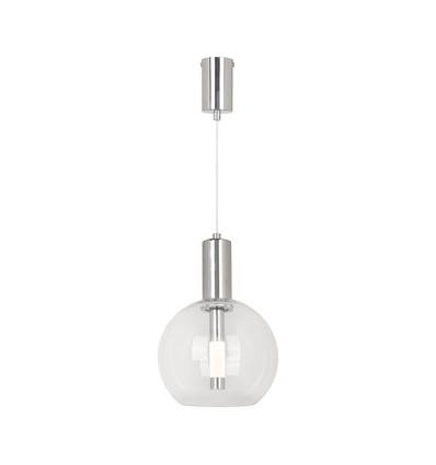 5W LED pendellampe i klart glas - Ø20cm, 3000K, stål og akryl, transparent