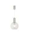 Suspension LED 5W en verre clair - Ø20cm, 3000K, acier et acrylique, transparent