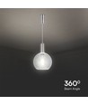 5W LED hanglamp van helder glas - Ø20cm, 3000K, staal en acryl, transparant
