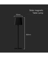 5W LED solar magnetische tafellamp - Touch dimbaar, CCT, IP65, zwart, 400lm, incl. batterij