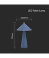 3W uppladdningsbar LED bordslampa, Blå - Touch dimbar, 3-i-1 CCT, 4000mAh batteri, inkl. ljuskälla