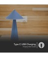 3W oppladbar LED bordlampe, Blå - Touch dimbar, 3-i-1 CCT, 4000mAh batteri, inkl. lyskilde
