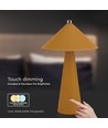 Lampe de table LED rechargeable 3W - Tactile dimmable, 3-en-1 CCT, métal et cuir, USB-C, jaune
