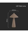 Lampe de table LED rechargeable 3W, marron - 3-en-1 CCT, dimmable, contrôle tactile, USB-C, batterie 4000mAh