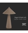 3W oppladbar LED bordlampe, brun - 3-i-1 CCT, dimbar, touch kontroll, USB-C, 4000mAh batteri