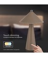 Lampe de table LED rechargeable 3W, marron - 3-en-1 CCT, dimmable, contrôle tactile, USB-C, batterie 4000mAh
