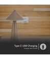 Lampe de table LED rechargeable 3W, marron - 3-en-1 CCT, dimmable, contrôle tactile, USB-C, batterie 4000mAh