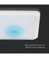 12W LED sensorlampe med Samsung Chip - 3-i-1 CCT, kvadratisk, hvid, 360° PIR sensor, IP20