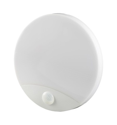 Plafonnier/Applique LED 15W avec capteur - Samsung LED chip, 3-en-1 CCT, IP44, blanc, rond, Ø25cm