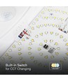 15W LED tak/vägglampa med sensor - Samsung LED chip, 3-i-1 CCT, IP44, vit, rund, Ø25cm