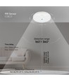 15W LED loft/væglampe med sensor - Samsung LED chip, 3-i-1 CCT, IP44, hvid, rund, Ø25cm