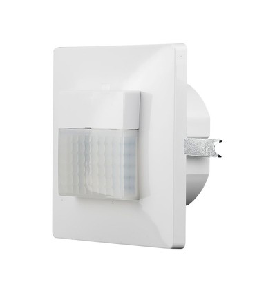 Wandgemonteerde bewegingssensor - Wit, voor inbouw, PIR infrarood, Max 200W