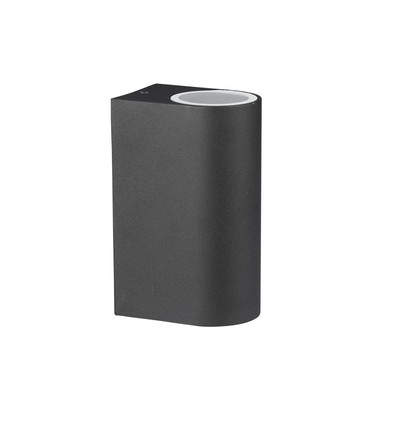 GU10 vägglampa med upp/ned ljus, rund - IP44 utomhus, vit, aluminium, utan ljuskälla