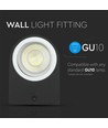 GU10 væglampe med op/ned lys, rund - IP44 udendørs, hvid, aluminium, uden lyskilde