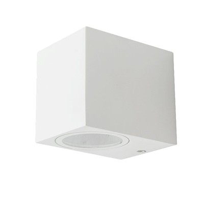 GU10 wandlamp, vierkant - Wit, IP44 buiten, 1-weg licht, zonder lichtbron
