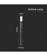 110cm E27 trädgårdslampa med sensor - IP44, rostfritt stål, antracit, PIR sensor, utan ljuskälla