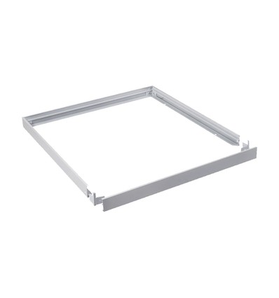 60x60 påbygningsramme til LED panel - Hvid plast, højde 4,4cm, til direkte montering på loft