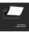 17W LED væglampe / projektør - IP65, sort, aluminium