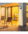 17W LED væglampe med PIR sensor, kvadratisk - IP65, 2580lm, sort, 4000K, inkl. lyskilde
