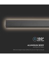 141cm Antraciet 23W lineaire LED wandlamp, RA90 - IP65, 2875lm, 3000K