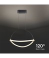 Suspension LED 12W, Ø40cm - Noir, 4000K, câble 1,5m, source lumineuse incluse