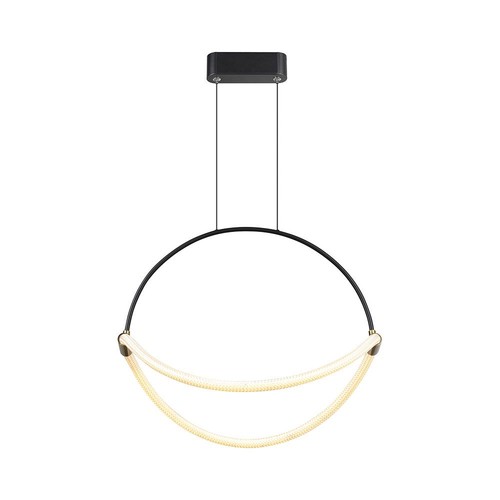 Suspension LED 60cm 16W - câble 1,5m, corps noir, 3000K, 1920lm