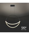 60cm 16W LED hanglamp - 1,5m draad, zwarte behuizing, 3000K, 1920lm
