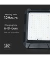 Projecteur LED 10W solaire - 4000K, 3.7V, IP65, avec panneau solaire et batterie