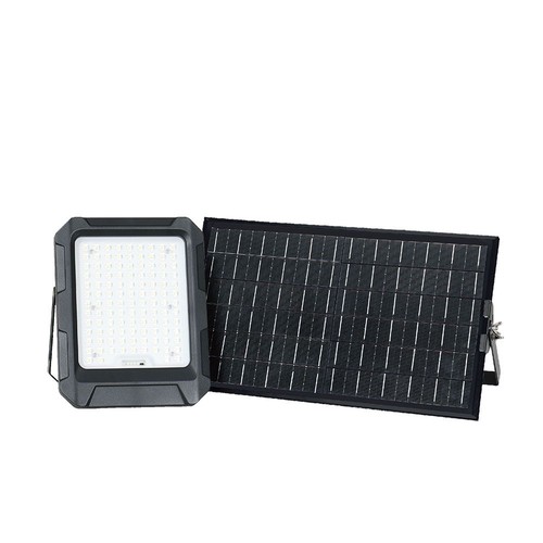 15W LED solcelle lyskaster med solpanel - 4000K, 3.7V, IP65, inkl. fjernkontroll, arbeidslampe, utendørs