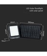 15W LED solcelle lyskaster med solpanel - 4000K, 3.7V, IP65, inkl. fjernkontroll, arbeidslampe, utendørs