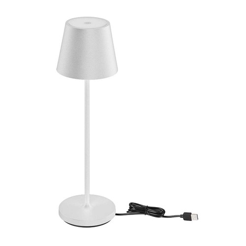 1,5W LED tafellamp, touch dimbaar - 5V, IP54, 3000K, zandwit, draadloos opladen, oplaadbaar