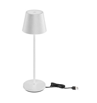 1,5W LED tafellamp, touch dimbaar - 5V, IP54, 3000K, zandwit, draadloos opladen, oplaadbaar