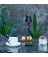 Lampe de table LED 1,5W, rechargeable - 3000K, IP54, tactile dimmable, noir sablé, incl. charge sans fil