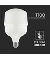 Ampoule LED E27 30W - T100, 6500K, plastique blanc, Ø10cm