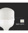 50W LED T140 pære - 5400lm, E27 med E40 adapter, 105 lm/W, 160 grader, hvid plast