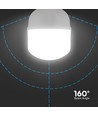 50W LED T140 pære - 5400lm, E27 med E40 adapter, 105 lm/W, 160 grader, hvid plast