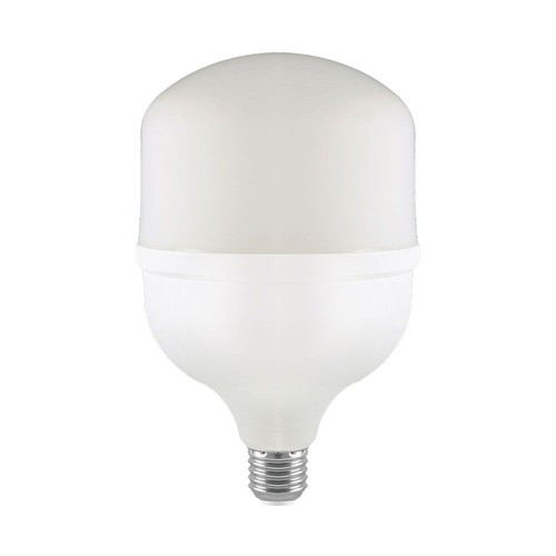 E27 60W T160 LED pære - 6600lm, 6500K, inkl. E40 adapter, hvid plast