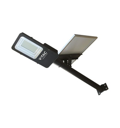 Lampadaire LED hybride 50W avec panneau solaire - 4000lm, IP65, 4000K, batterie 50.000mAh