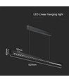 36W LED lineaire hanglamp - Samsung-lens, type 3i1, zwart