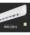 Réglette LED 36W suspendue - 3-en-1 CCT, Samsung LED, 120cm, noir/blanc, avec kit de suspension