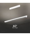 Réglette LED 36W suspendue - 3-en-1 CCT, Samsung LED, 120cm, noir/blanc, avec kit de suspension