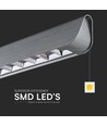 Suspension LED linéaire 36W avec Samsung LED - Gris mat, 120cm, CCT, 3-en-1 couleur, IP20