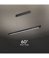 36W LED lineært pendelarmatur - CCT, sort, 2880lm, inkl. wireoppheng