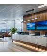36W LED lineært pendel armatur, 3IN1 CCT - 2880lm, mat grå, Samsung LED, inkl. wireophæng