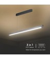 36W LED lineair pendelarmatuur, 3IN1 CCT - 2880lm, mat grijs, Samsung LED, incl. draadophanging