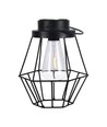 Hangende LED lantaarn op zonne-energie, 0,5W - Zwart metaal, vintage design, 2700K, IP44, 1.2V oplaadbaar, met hengsel