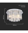 LED Designer Loftlampe - Krystal Lampe, Klar, Hylster E14