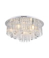 Plafonnier LED Designer en cristal Ø60cm - douille E14, verre clair, IP20 intérieur